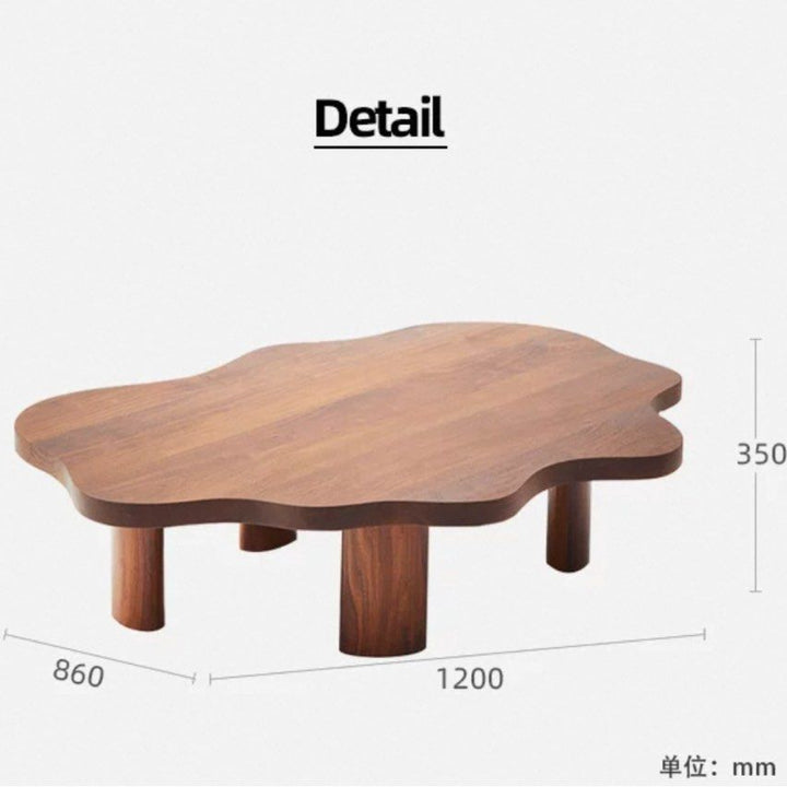 KELSHER Modern Solid Wood Coffee Table
