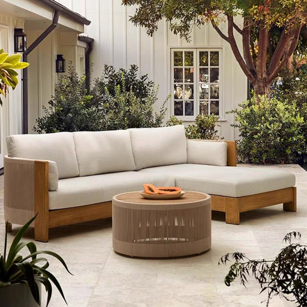 LINDY Modern Teak Wood Outdoor Sofa