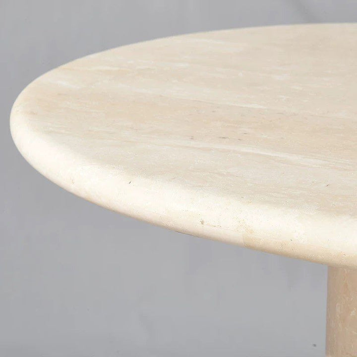 BAVES Modern White Travertine Dining Table