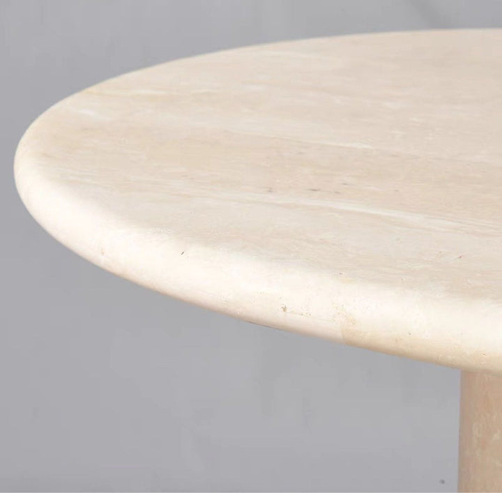 BAVES Modern White Travertine Dining Table