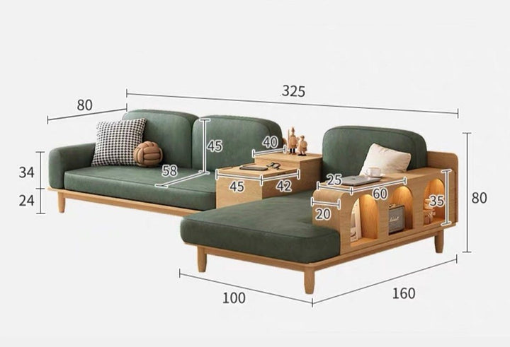 KAZASHI Japandi Fabric Sofa