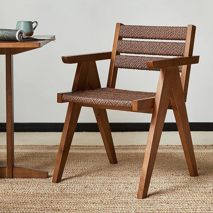 ROLLIN Rustic Rattan Dining Chair