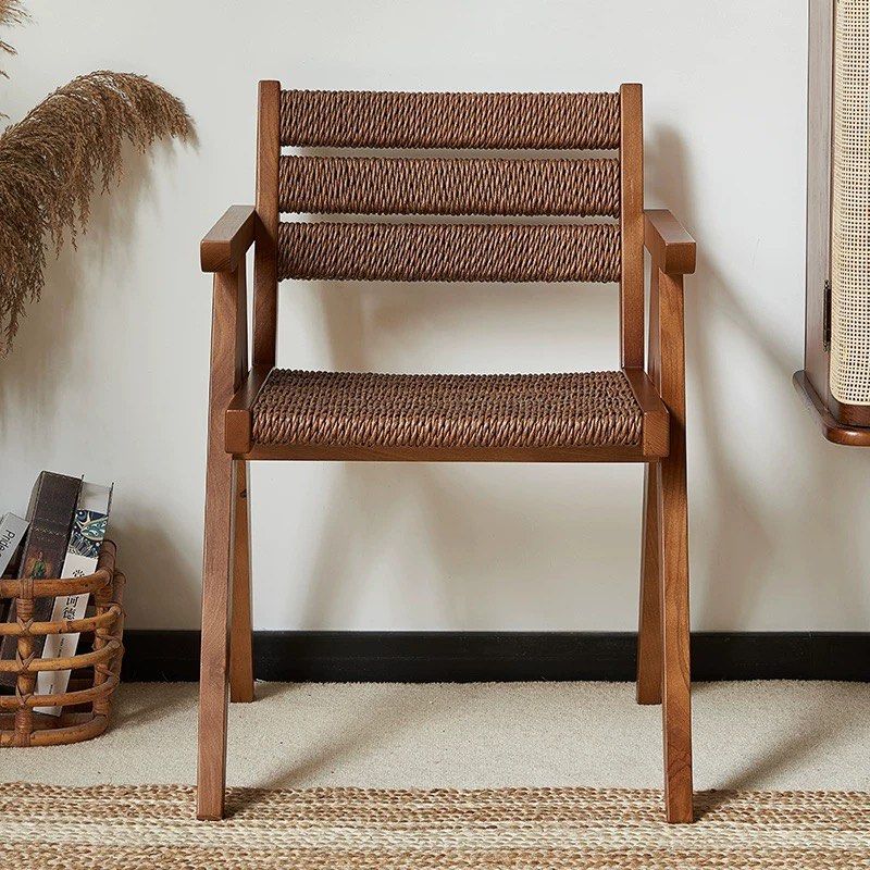 ROLLIN Rustic Rattan Dining Chair