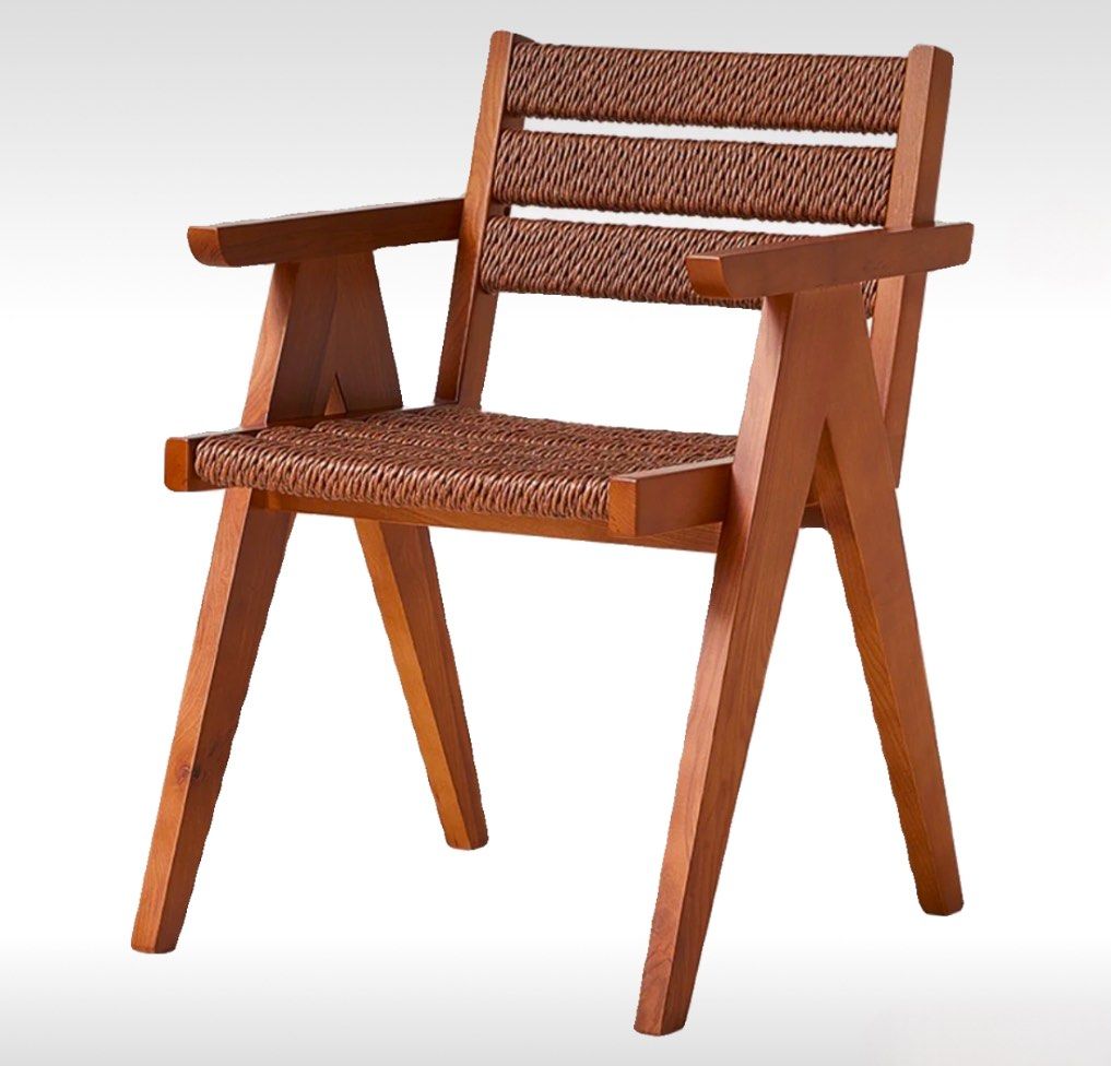 ROLLIN Rustic Rattan Dining Chair