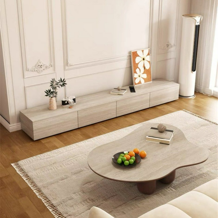 VALLAT Modern Travertine TV Console