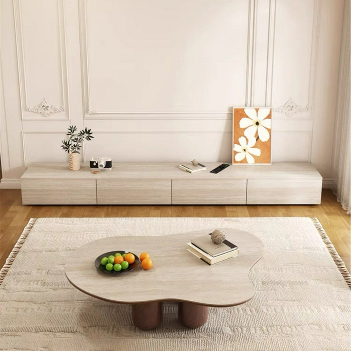 VALLAT Modern Travertine TV Console