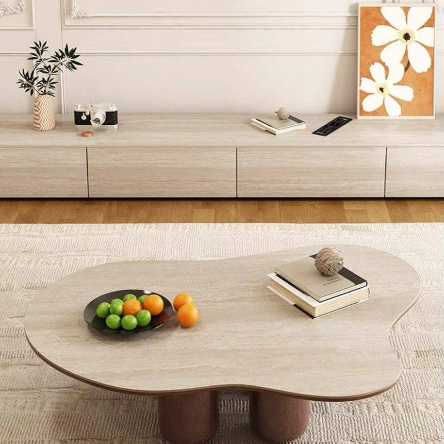 VALLAT Modern Travertine TV Console