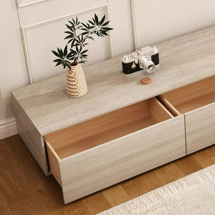 VALLAT Modern Travertine TV Console