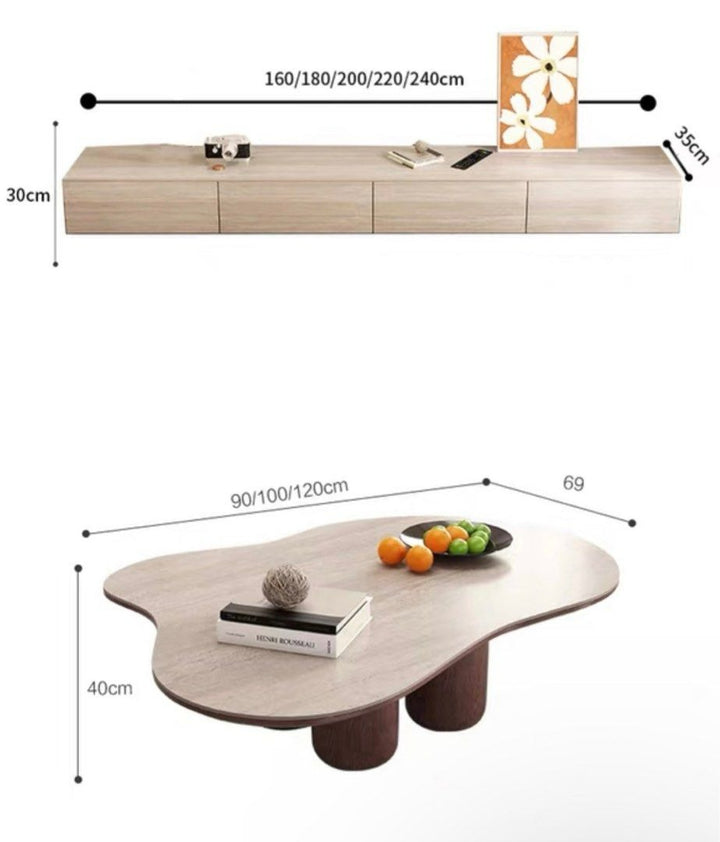 VALLAT Modern Travertine TV Console