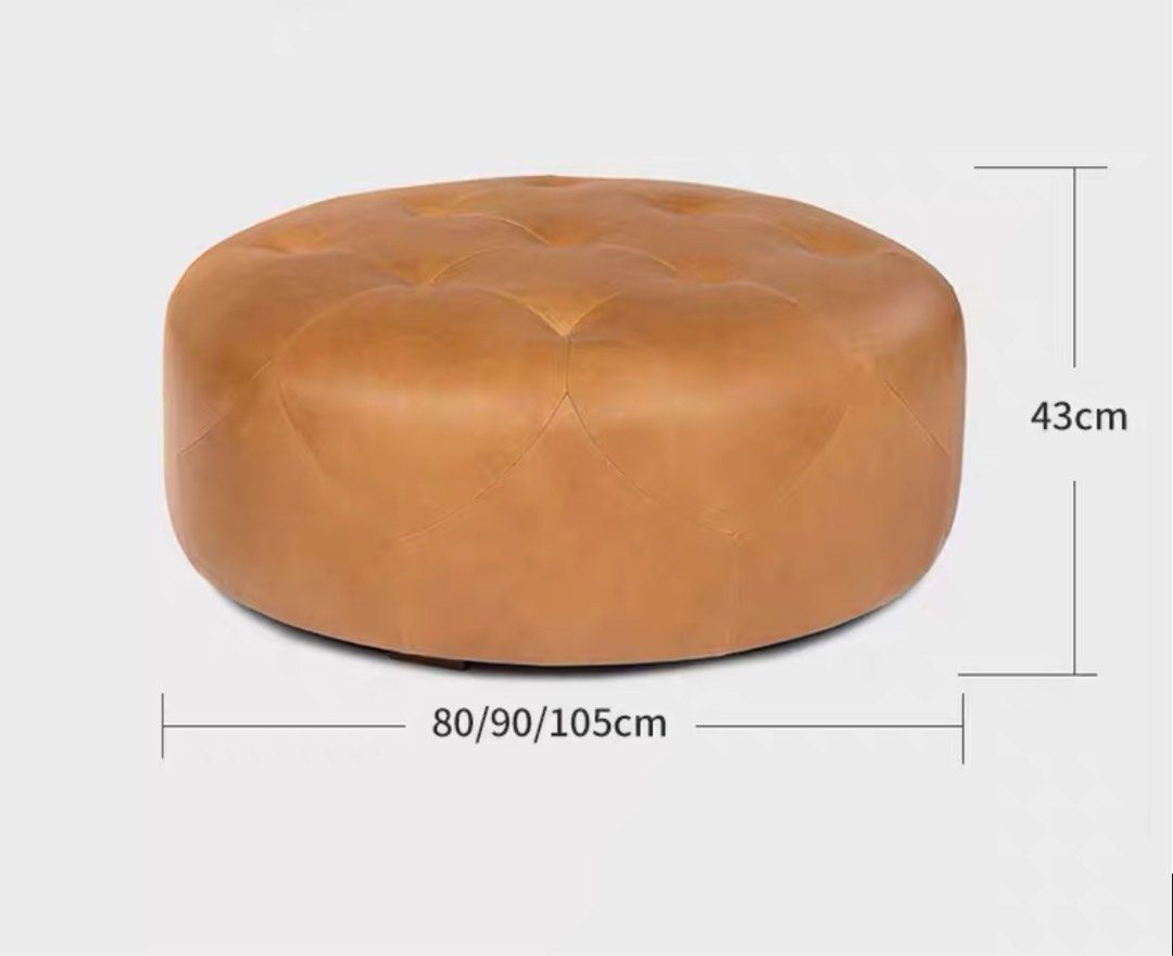 LIRIEL Modern Leather Ottoman