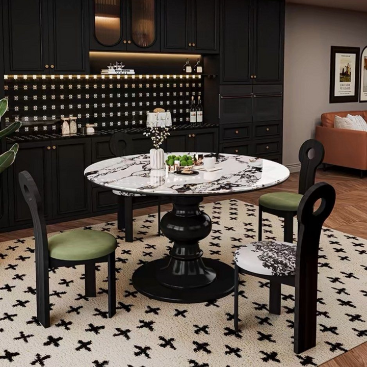 PRACA Modern Marble Round Dining Table