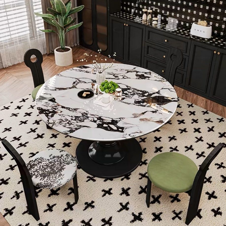 PRACA Modern Marble Round Dining Table