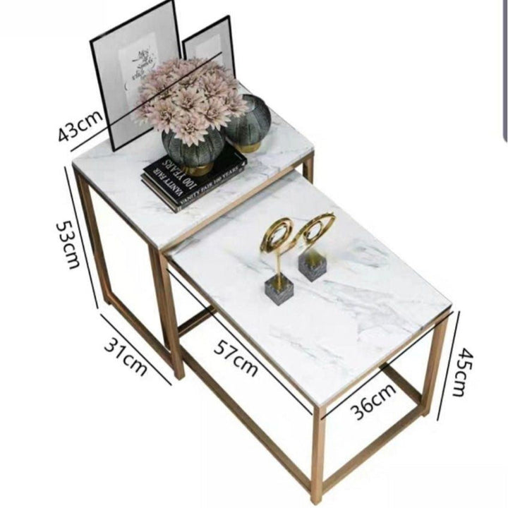 WILMER Modern Marble Nesting Side Tables