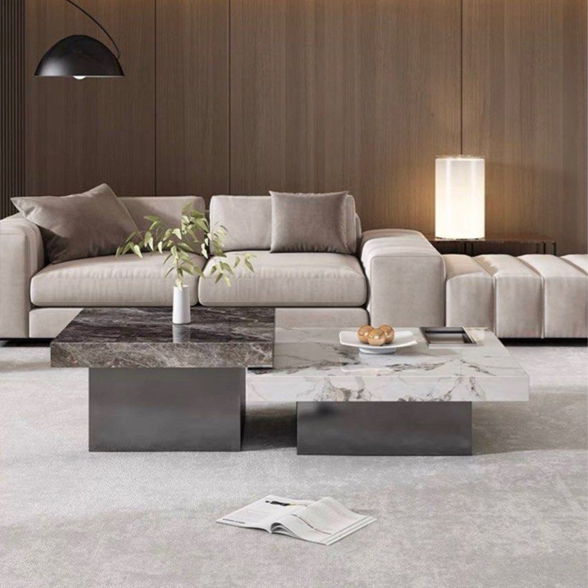 LAYNE Modern Natural Marble Coffee Tables