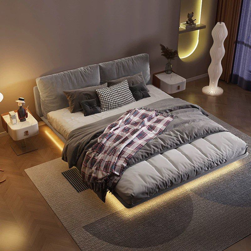 KOTO Modern Floating Fabric Bedframe