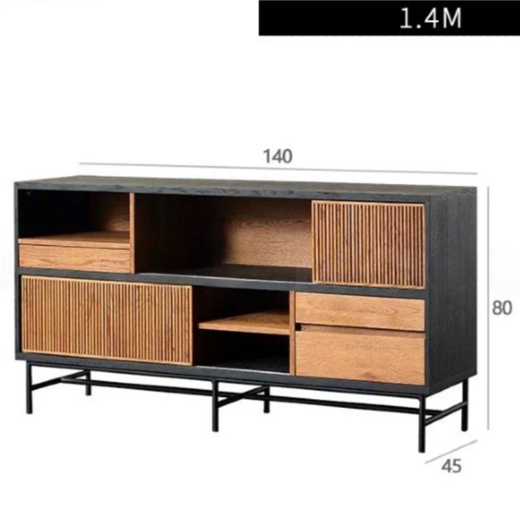 ERSACE Industrial Solid Wood Sideboard
