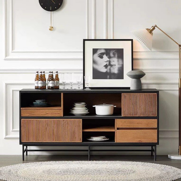ERSACE Industrial Solid Wood Sideboard