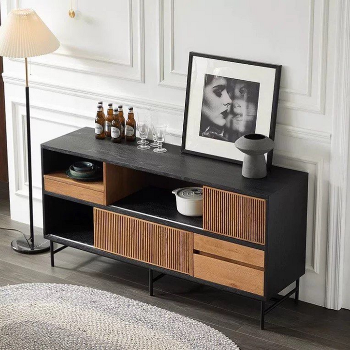ERSACE Industrial Solid Wood Sideboard