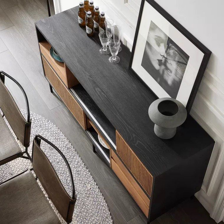 ERSACE Industrial Solid Wood Sideboard