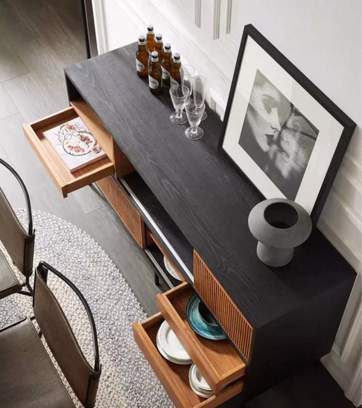 ERSACE Industrial Solid Wood Sideboard