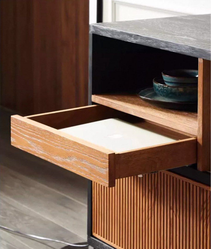 ERSACE Industrial Solid Wood Sideboard