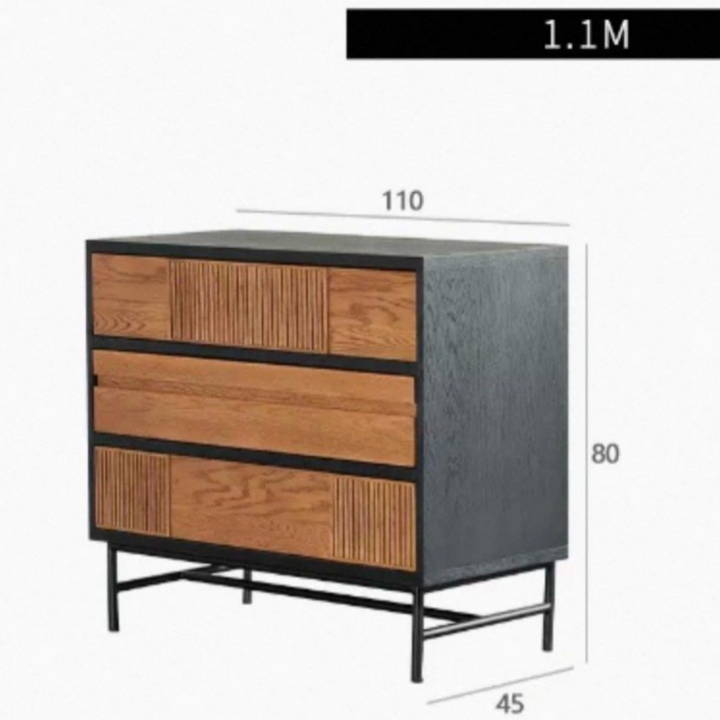 ERSACE Industrial Solid Wood Sideboard
