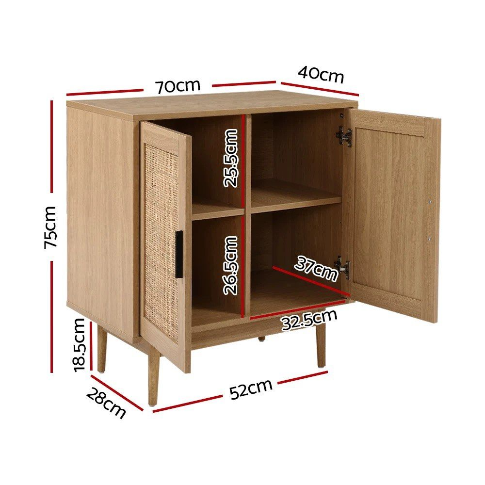 VIDA Rustic Rattan Sideboard
