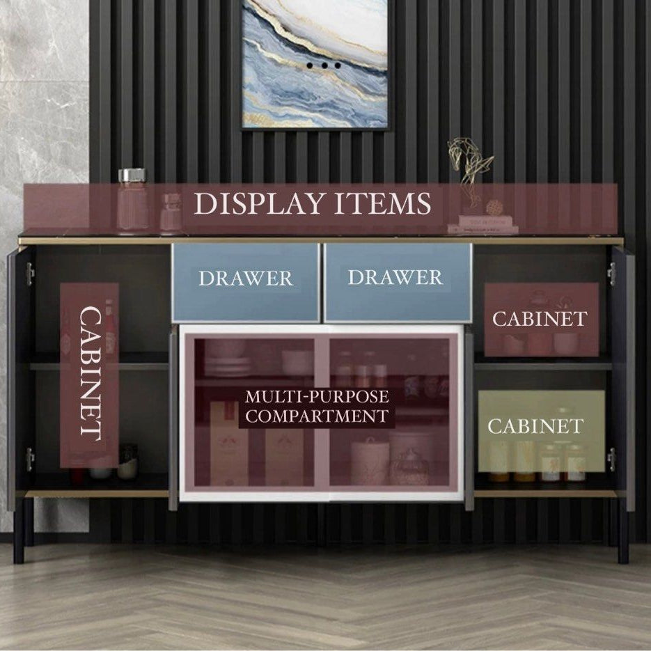 FOZAR Modern Fluted Sideboard