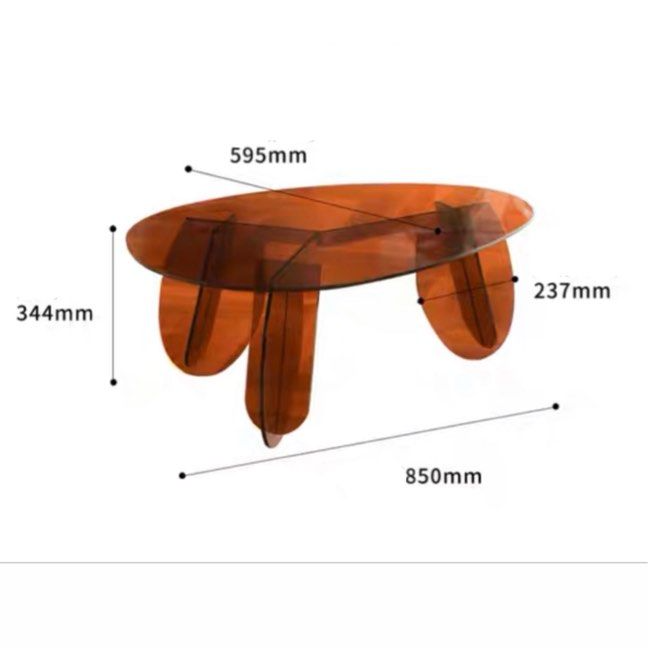 ZURITA Modern Acrylic Coffee Table