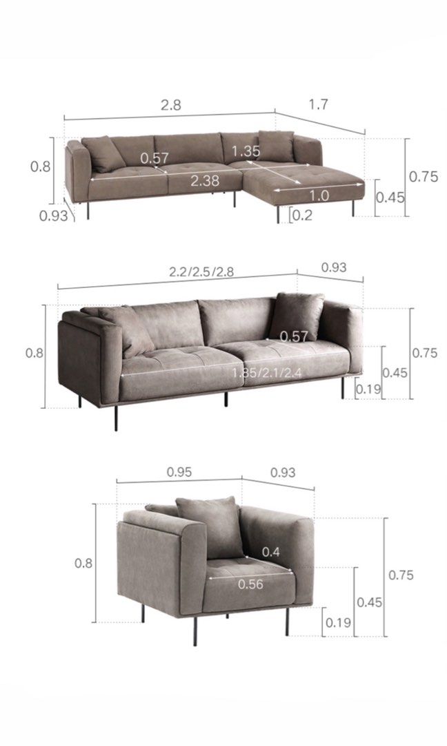 LUNARRO Modern Fabric Sofa