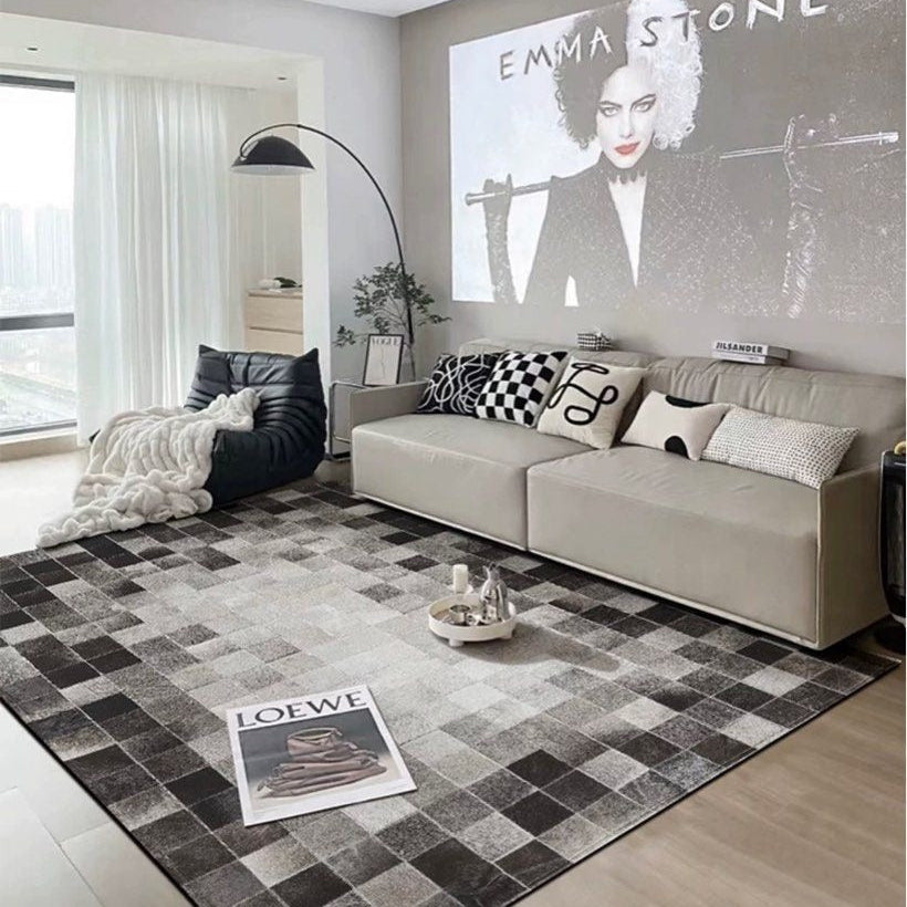 NORRIS Modern Cowhide Leather Rug