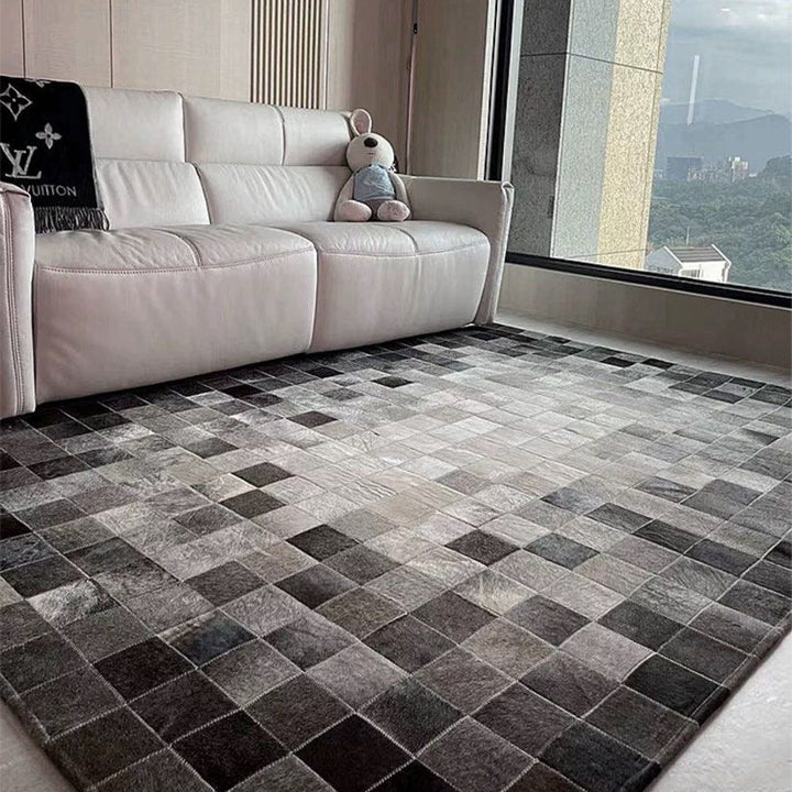 NORRIS Modern Cowhide Leather Rug