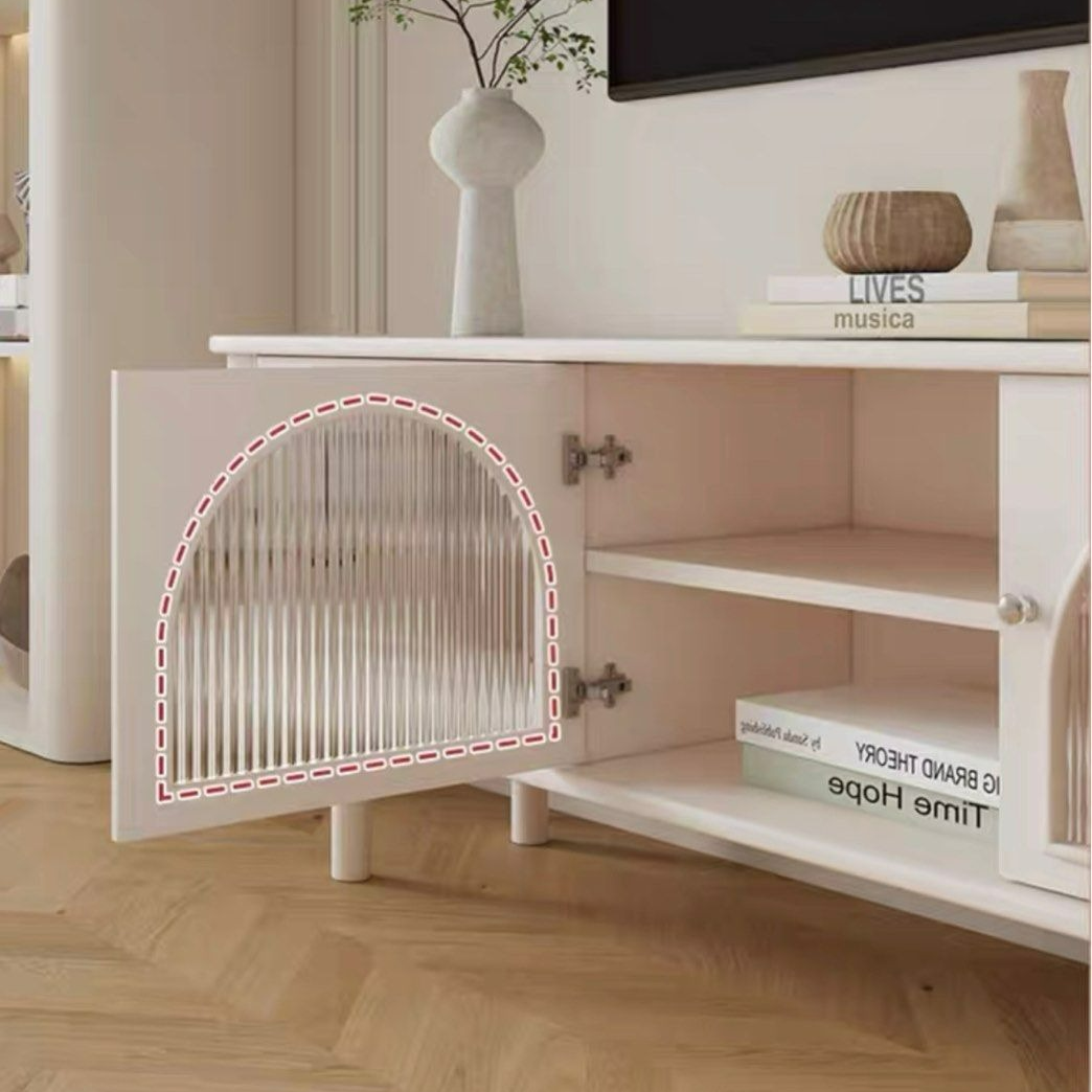 TULAN Modern Cream TV Console & Coffee Table