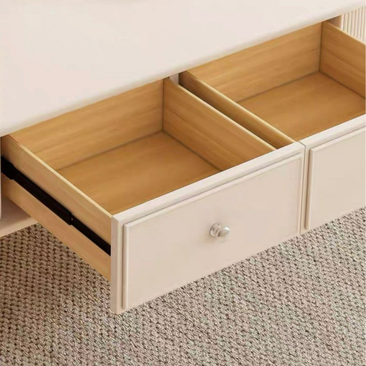 TULAN Modern Cream TV Console & Coffee Table