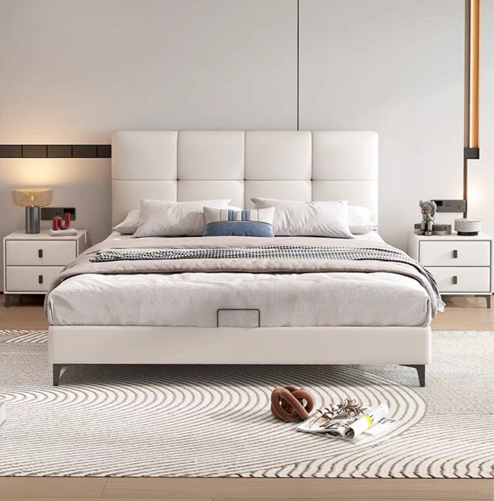 LAUREL Modern Genuine Leather Bedframe