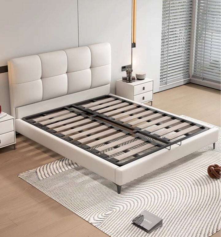LAUREL Modern Genuine Leather Bedframe