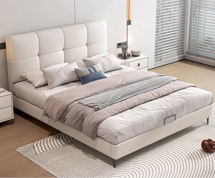 LAUREL Modern Genuine Leather Bedframe