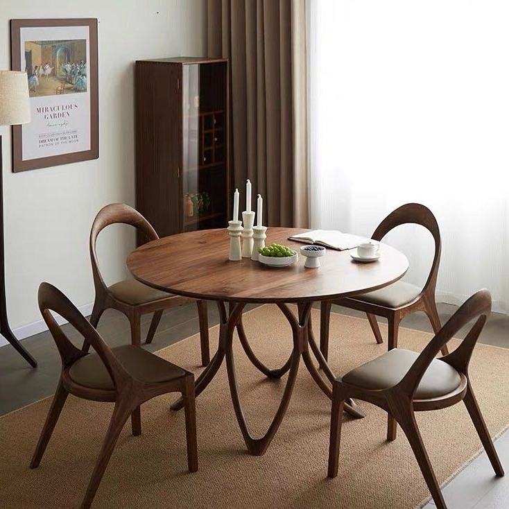 NORA Modern Round Solid Wood Dining Table
