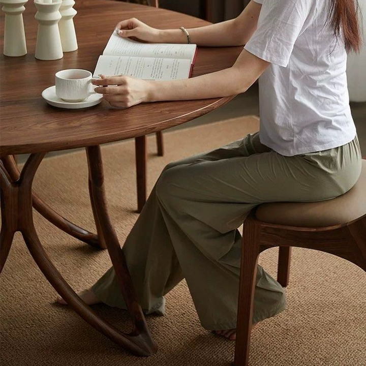 NORA Modern Round Solid Wood Dining Table
