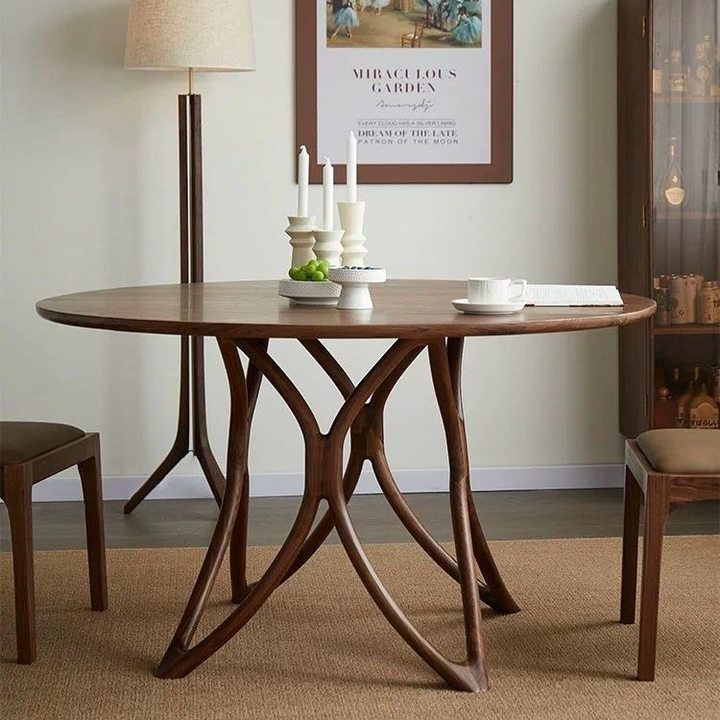 NORA Modern Round Solid Wood Dining Table