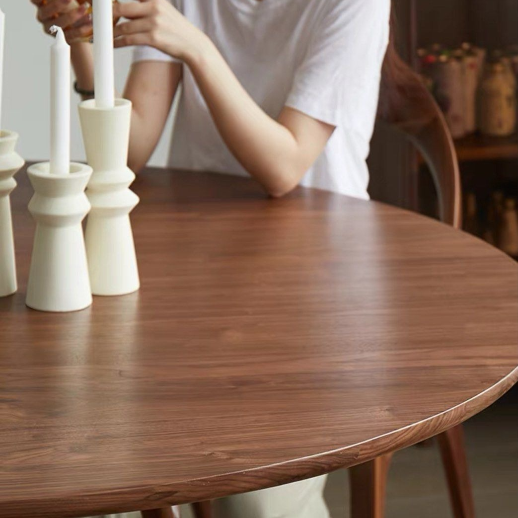 NORA Modern Round Solid Wood Dining Table