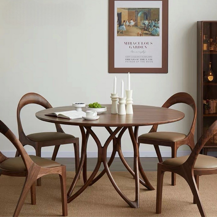 NORA Modern Round Solid Wood Dining Table