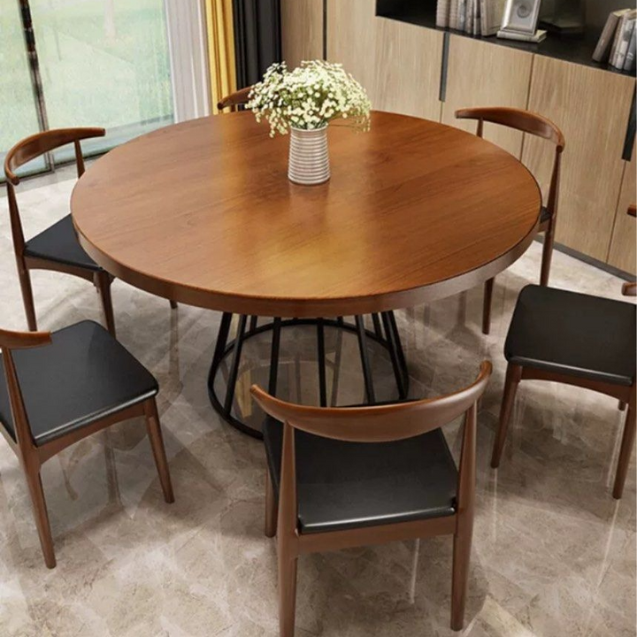 MARCIANO Industrial Solid Wood Round Dining Table