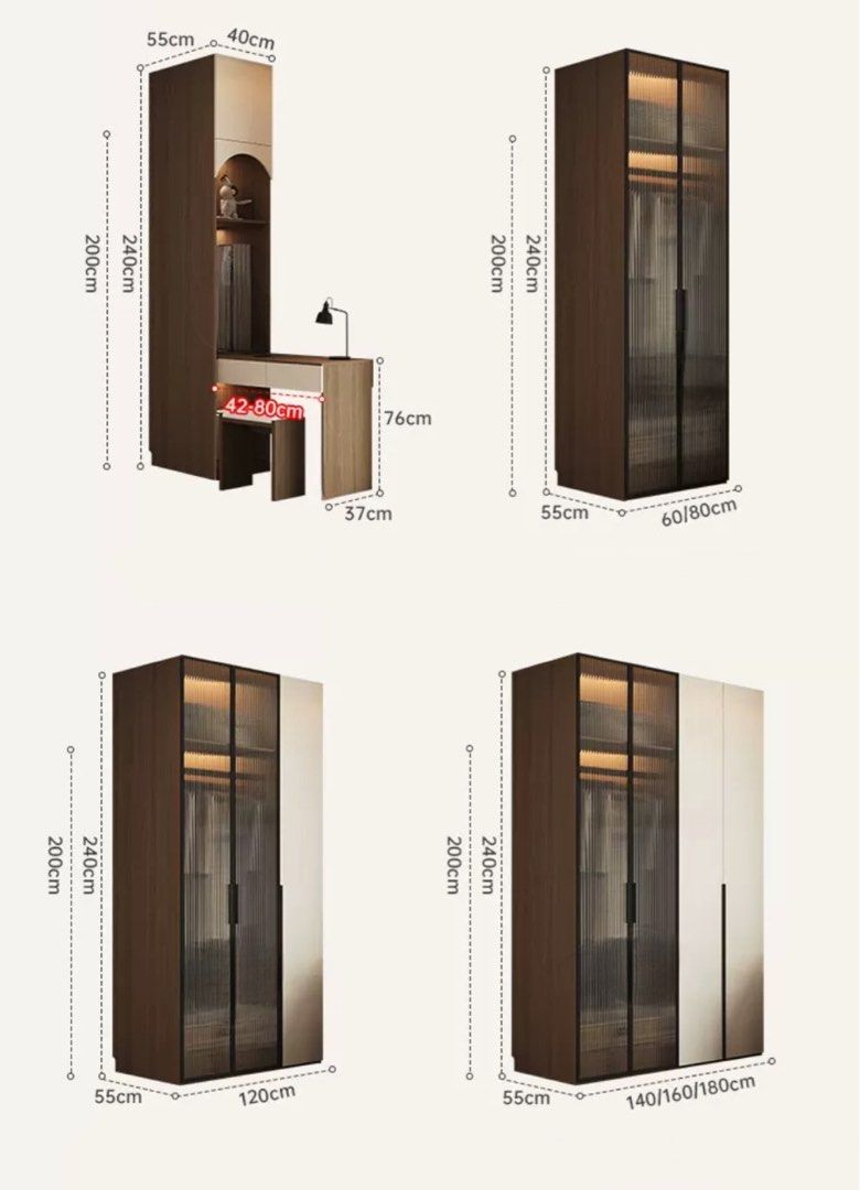 MARCELLUS Modern Walnut Wardrobe