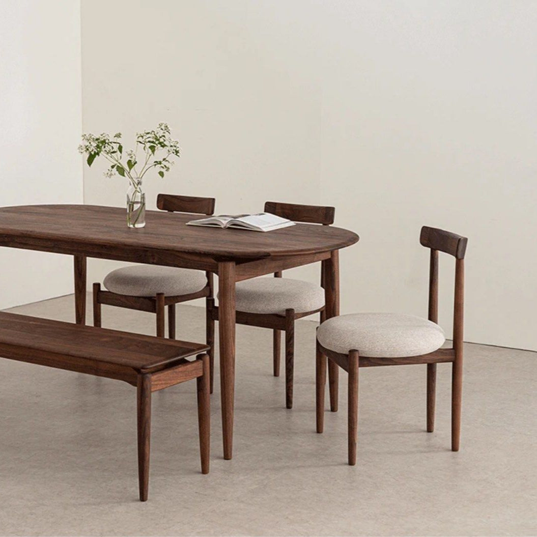 MALTO Modern Walnut Wood Dining Table