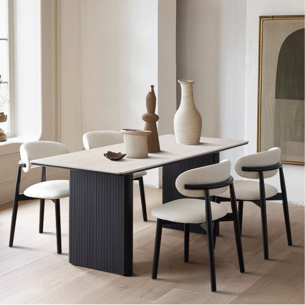DUPONT Modern Travertine Dining Table