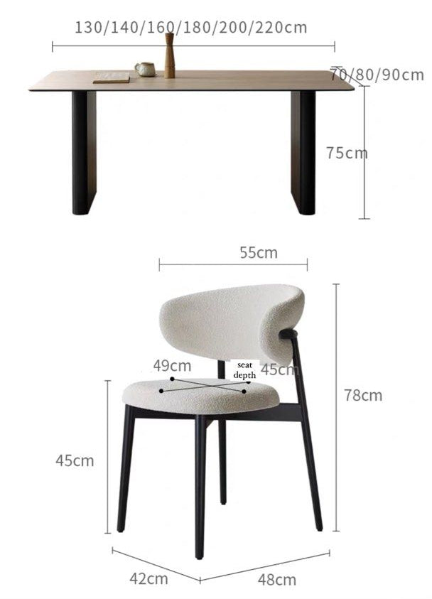 DUPONT Modern Travertine Dining Table