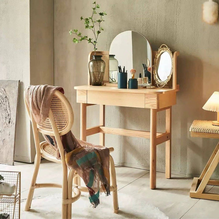 LINDOE Japandi Solid Wood Vanity Table