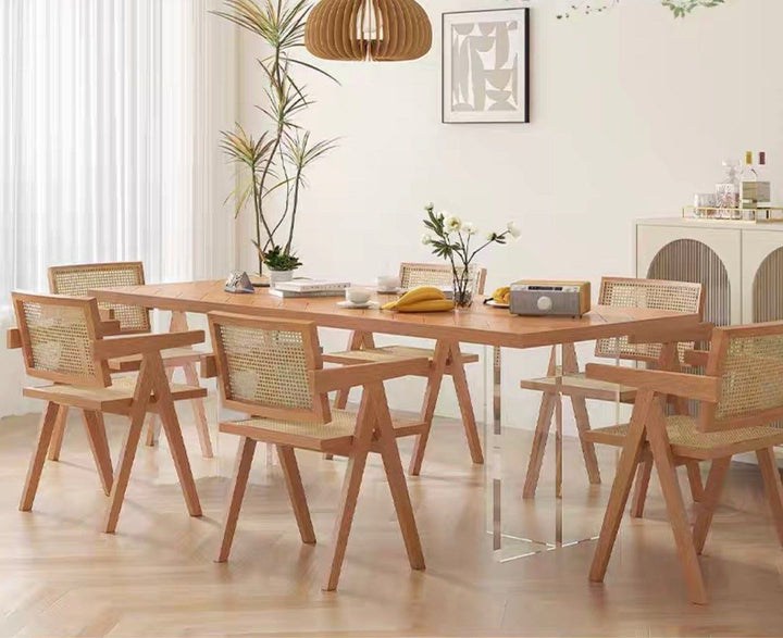 MCCLUNG Herringbone Solid Wood Dining Table
