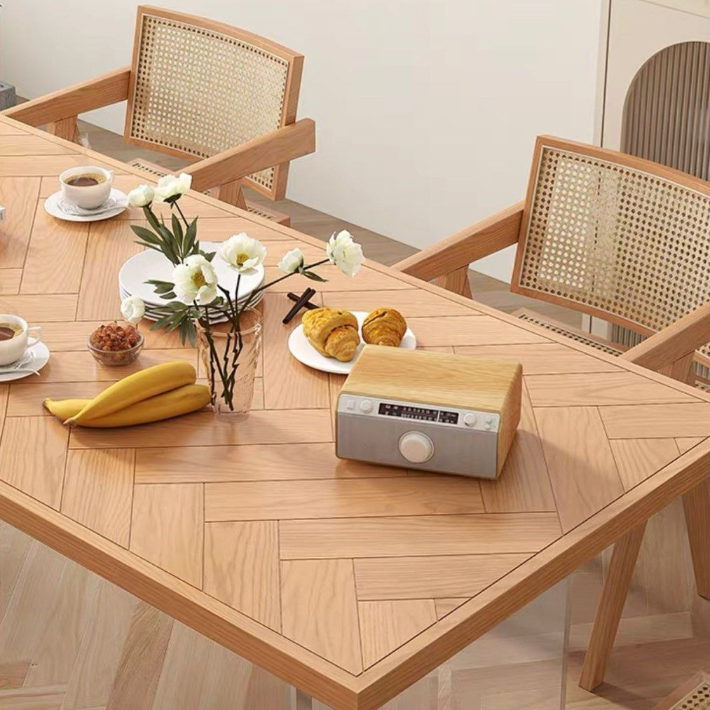 MCCLUNG Herringbone Solid Wood Dining Table